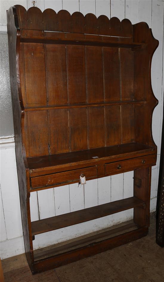 Grained oak dresser/bookcase(-)